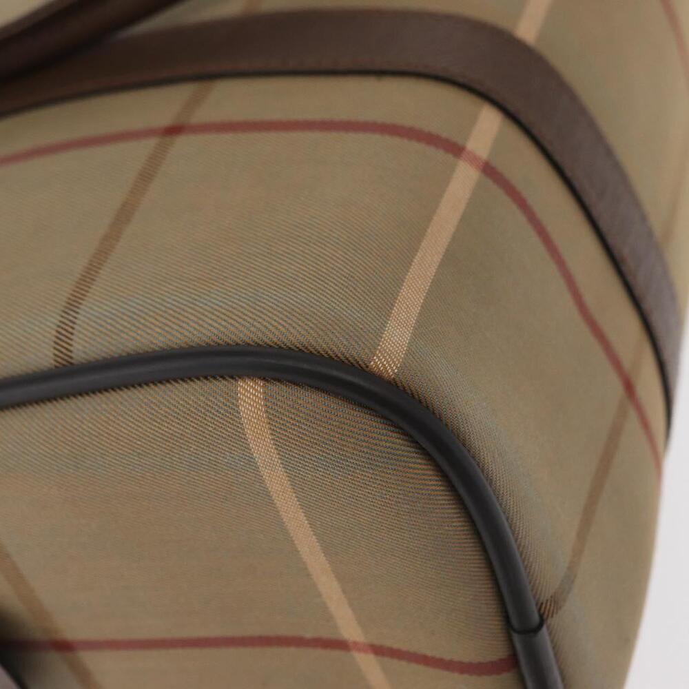 Burberrys Nova Check Boston Bag Canvas Leather Beige Gold Auth ka319 - Picture 15 of 16